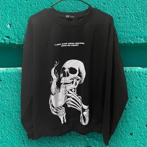 Romwe Skeleton Drinking Coffee XL Graphic Tee Size 42